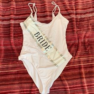 ASOS bride sash bathing suit